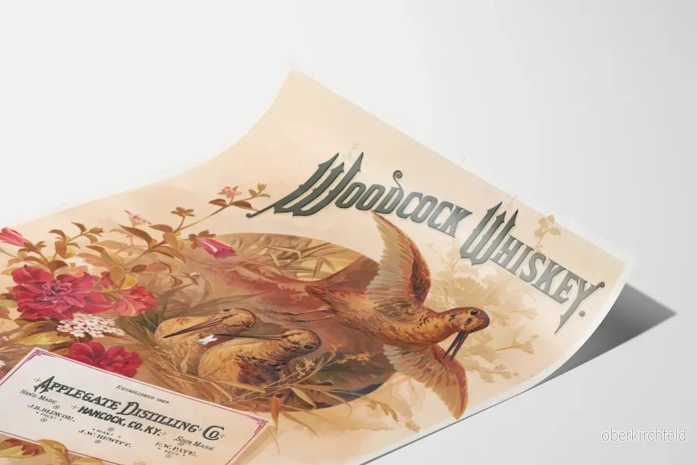Vintageposter Woodcock Whiskey väggdekoration i retrostil - Bild 3