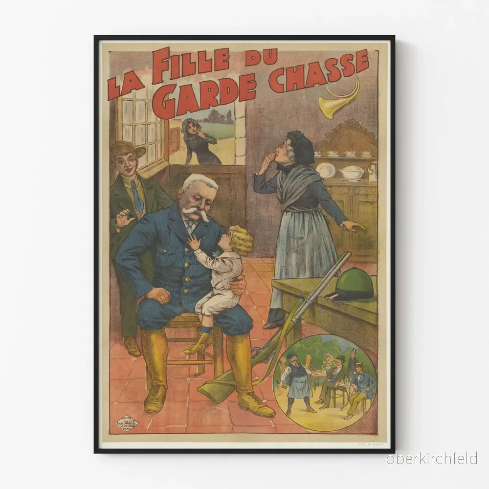 Vintageposter La Fille du Garde Chasse - Retro väggdekoration