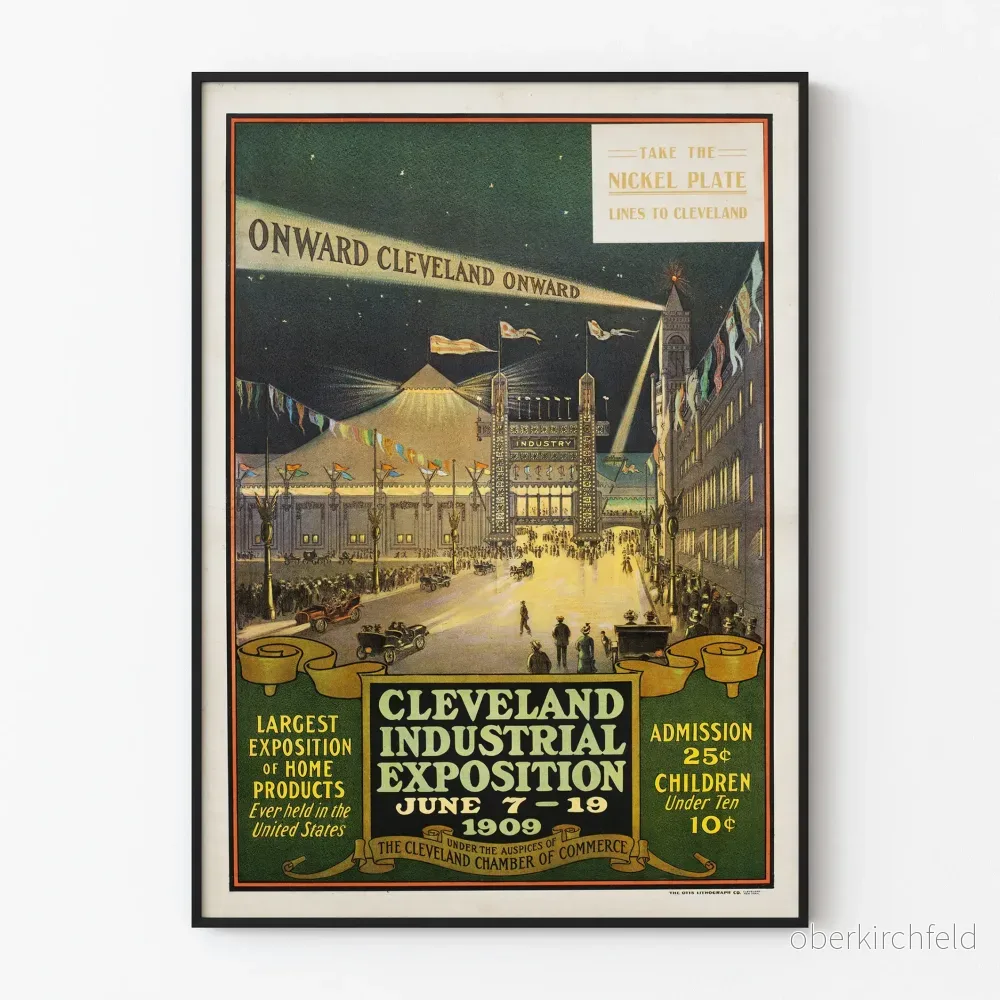 Vintage affisch från Cleveland industriutställning 1909