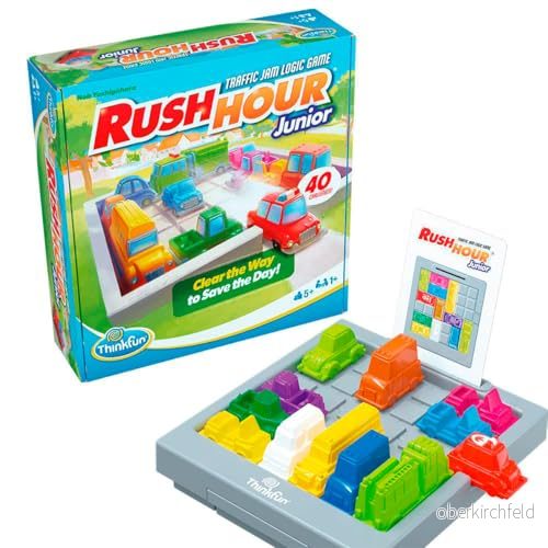 Thinkfun Rush Hour Junior Traffic Jam Logic Brain Challenge spel och stam leksak för barn, 1+ spelare, ålder 5 år uppåt julklappar 4005556764372