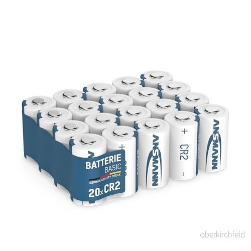 ANSMANN CR2 3 V litiumbatterier, 20 stycken, batteri för kameror, blixtljus, smarta hemenheter, cykeltillbehör, runda celler, hög kvalitet och kraftfull 4013674200054