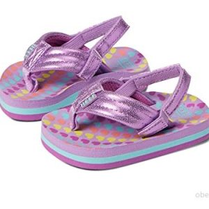 Reef Little Ahi Flip Flop, 3 UK barn, Lila rosa blå, Child 195333904221