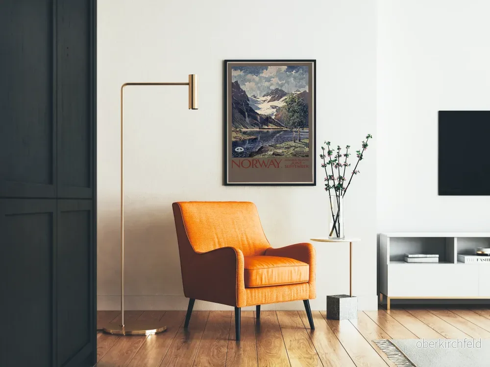 Vintageposter av landskapet Norge sommar fjäll och fjord - Bild 2