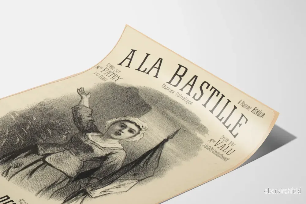 Vintageposter A La Bastille - Text Lucien Rouland, Musik E. de Reichenstein - Bild 3