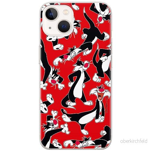 ERT GROUP mobiltelefonfodral för Iphone 13 originalt och officiellt licensierat Looney Tunes mönster Sylvester 006 optimalt anpassad till formen på mobiltelefonen, fodral tillverkad av TPU plast 5905511650339