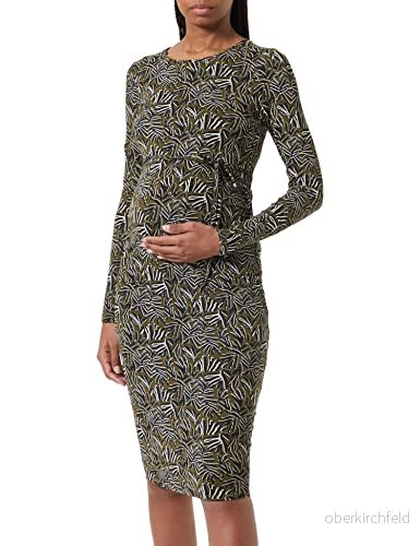 Noppies Maternity dam klänning paoli långärmad heltäckande tryck klänning, mörk olive P981, XXL 8719788740436