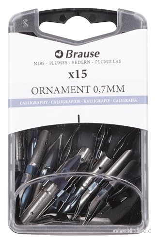 Brause 152007B Plumes de lettering pour porte plume Boite 15 Ornament 0,7mm Fabrication Allemande 4010962600268