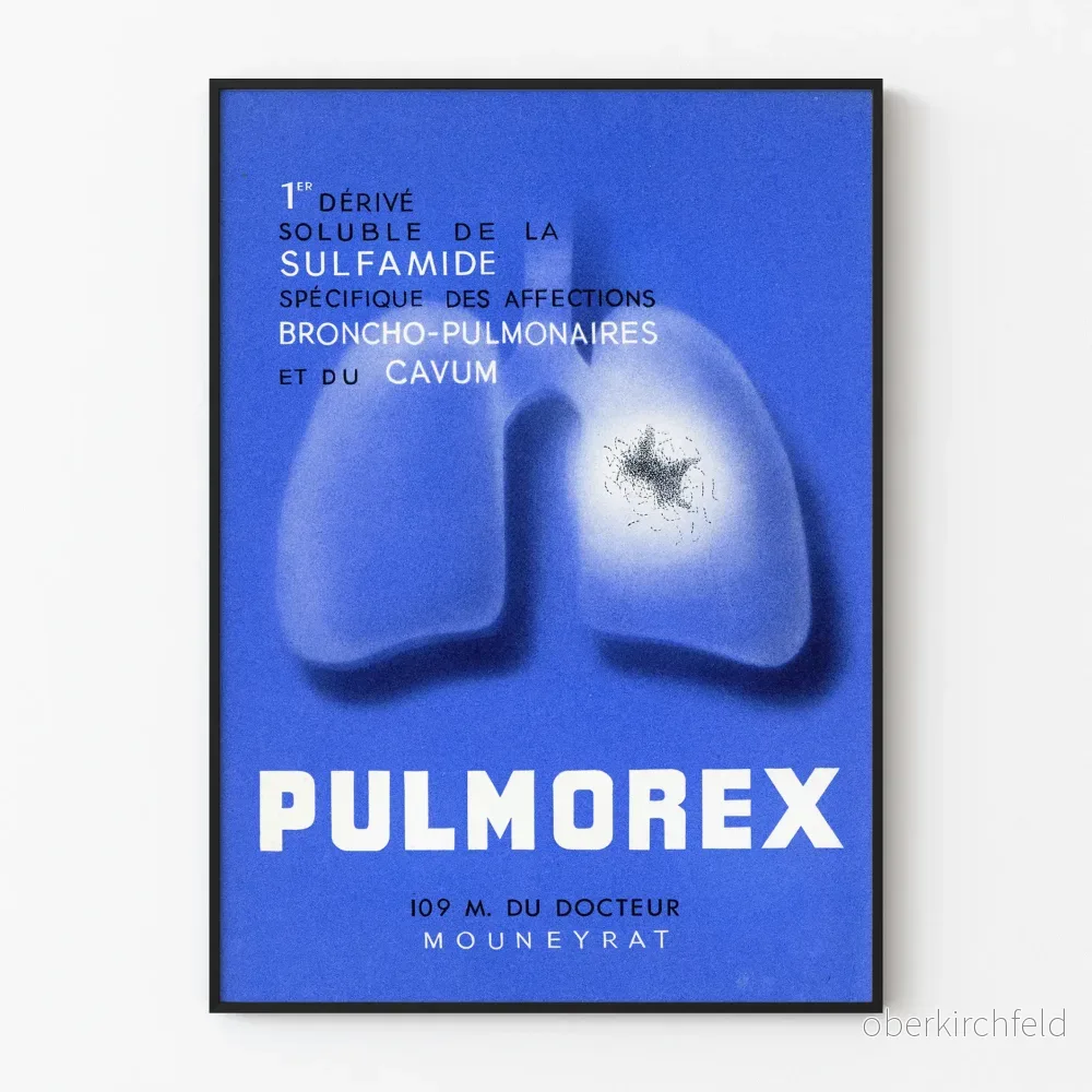 Vintage reklamposter för Pulmorex för medicinsk väggdekoration Vintage reklamposter för Pulmorex för medicinsk väggdekoration