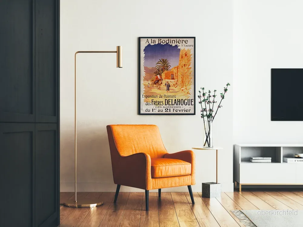 Vintageposter från utställningen Målning av Bröderna Delahogue – Algeriska vyer - Bild 2