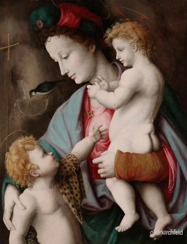 Målning La Vierge à l'Enfant avec saint Jean-Baptiste - Bacchiacca | Konsttryck - Bild 2