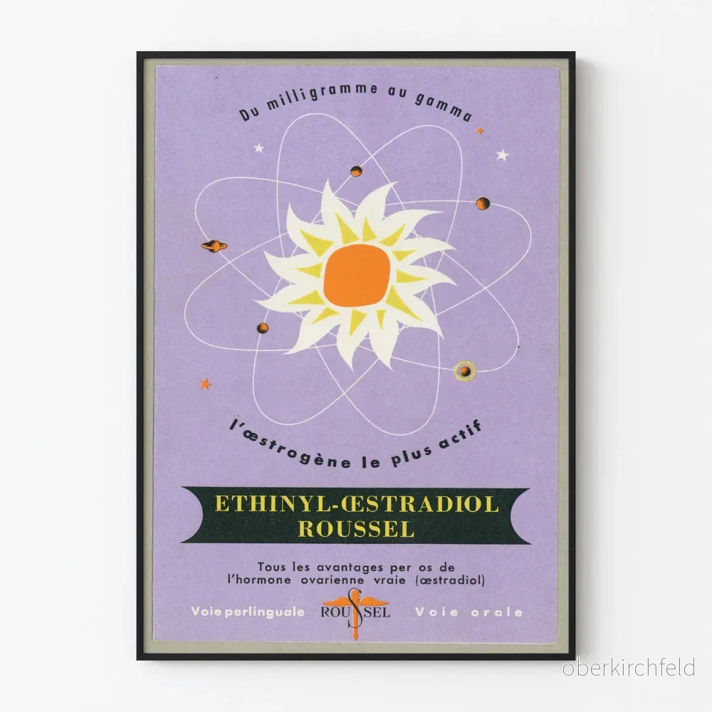 Vintage dekorativ poster Ethinyl-Östradiol Roussel