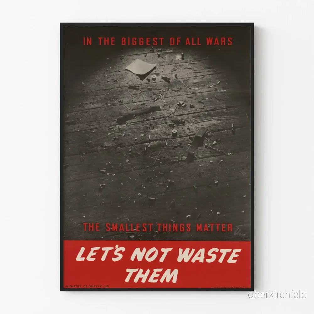 Vintageposter för medvetenhet om materialspill
