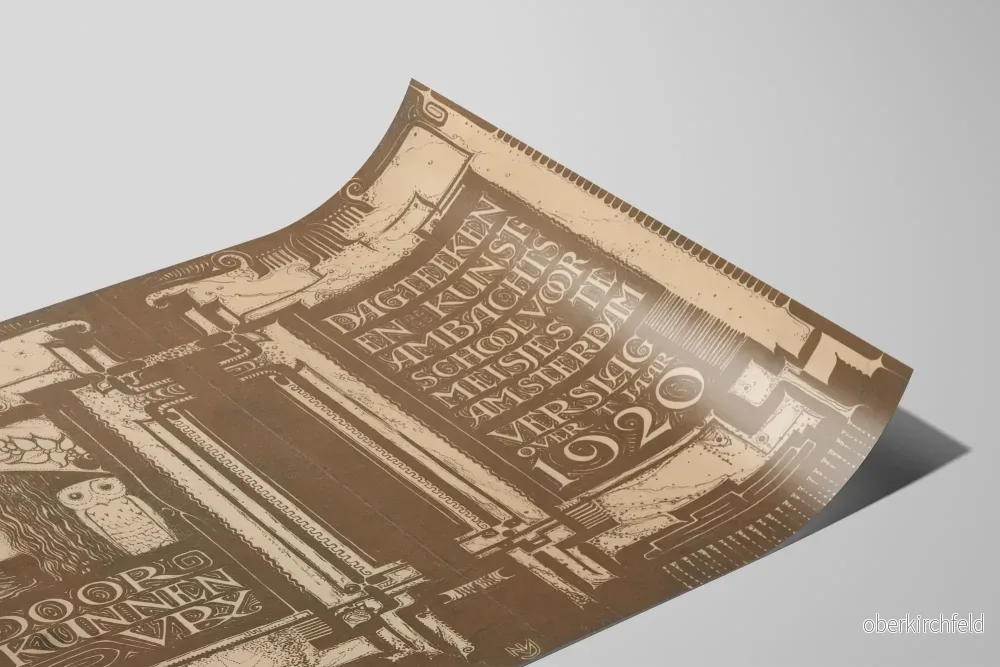 Art Nouveau-Poster för Skolan för konst och yrken för flickor Amsterdam 1920 - Bild 2