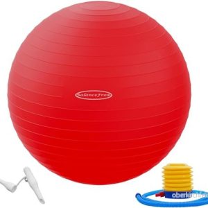 BalanceFrom anti bristande och halkfri träningsboll yogaboll fitnessboll förlossningsboll med snabb pump, 0,9 kg kapacitet (7885 cm, XXL, röd) 810963032020