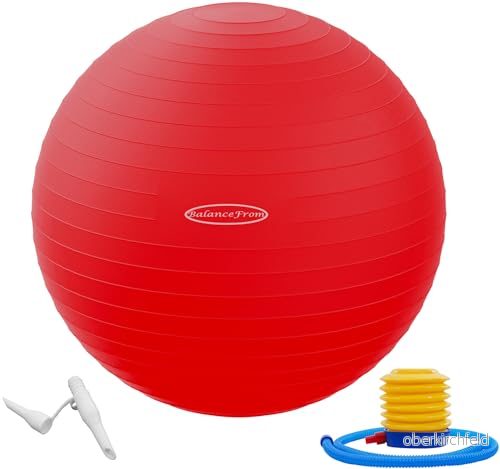 BalanceFrom anti bristande och halkfri träningsboll yogaboll fitnessboll förlossningsboll med snabb pump, 0,9 kg kapacitet (7885 cm, XXL, röd) 810963032020