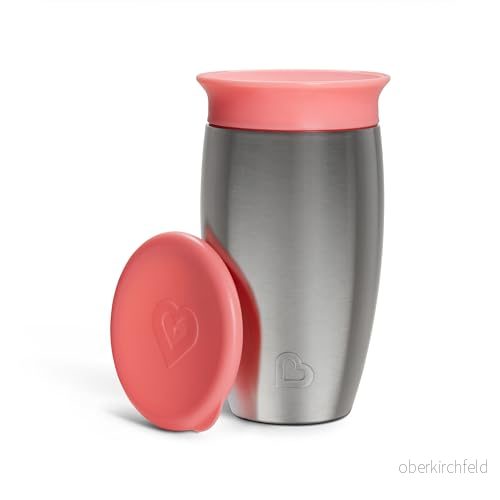 Munchkin Miracle 360 graders pipmugg i rostfritt stål, 296 ml (10 oz), rosa 5019090124515