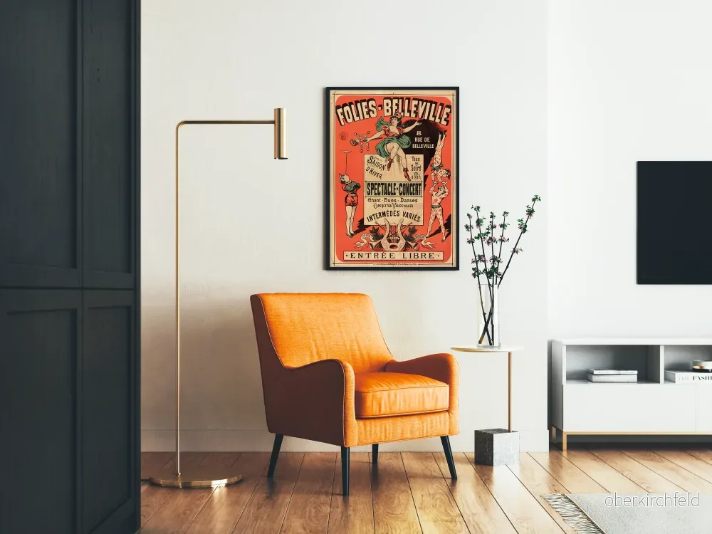 Vintageposter Folies-Belleville Föreställning-Konsert Väggdekoration - Bild 2