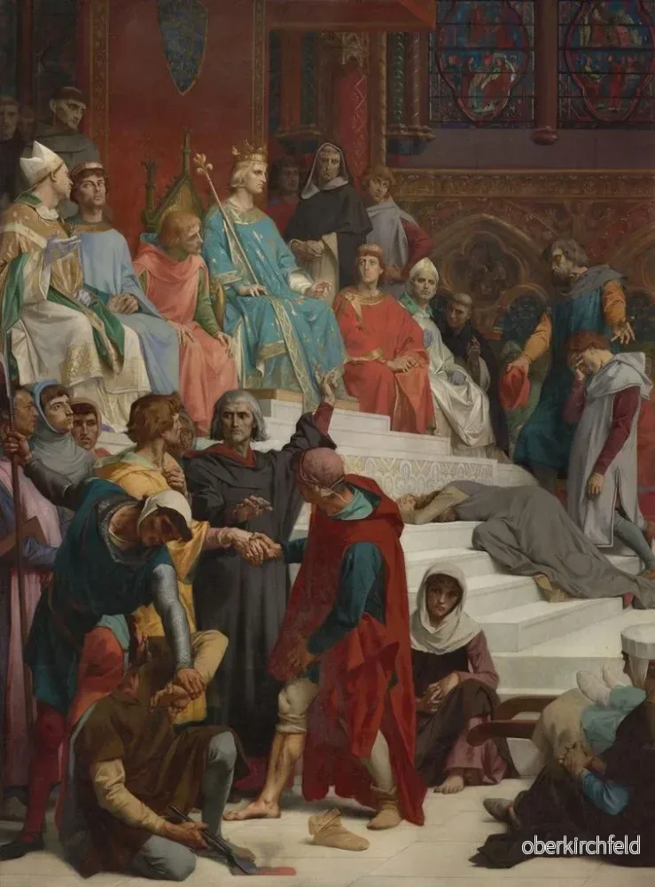 Målning Saint Louis rendant la justice - Alexandre Cabanel | Konsttryck - Bild 2