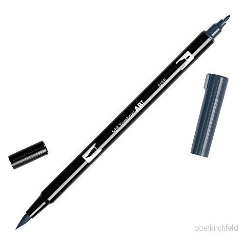 Tombow ABT N35 fiberpenna dubbel borste penna med två spetsar, cool grey 12 4901991902365