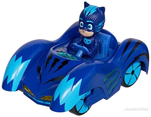 Dickie Toys 203142000 PJ Masks Mission Racer Cat Car, gjutfordonet med frihjul, ljus och ljud, spelar titelmelodi från serien, inklusive Catboy figur, 12 cm, blå, batterier 4006333058813 Dickie Toys 203142000 PJ Masks Mission Racer Cat Car, gjutfordonet med frihjul, ljus och ljud, spelar titelmelodi från serien, inklusive Catboy figur, 12 cm, blå, batterier 4006333058813
