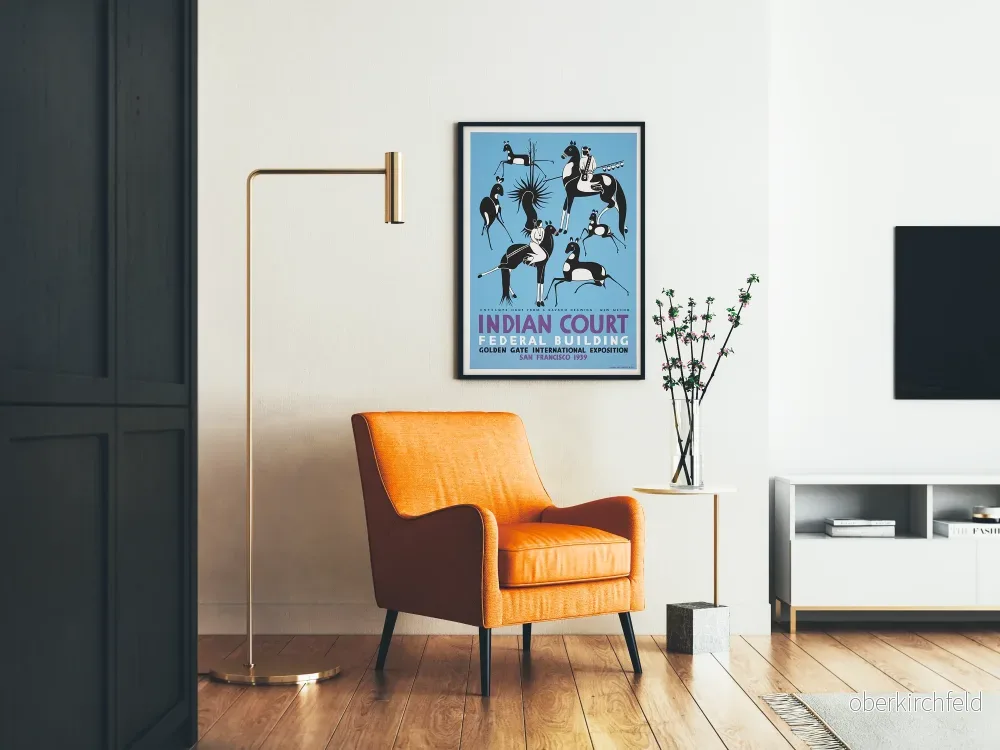 Dekorativ poster av jakt på antilopen Navajo - Indian Court 1939 - Bild 2