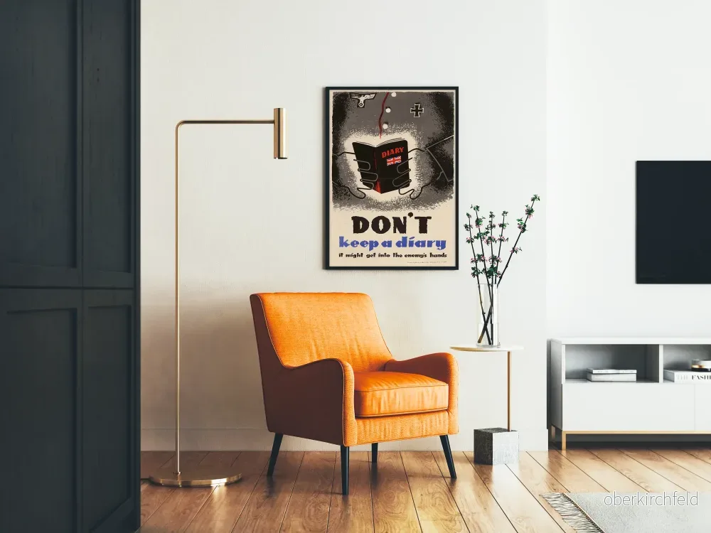 Vintagepropagandaposter från England 'Don't Keep a Diary' - Bild 2