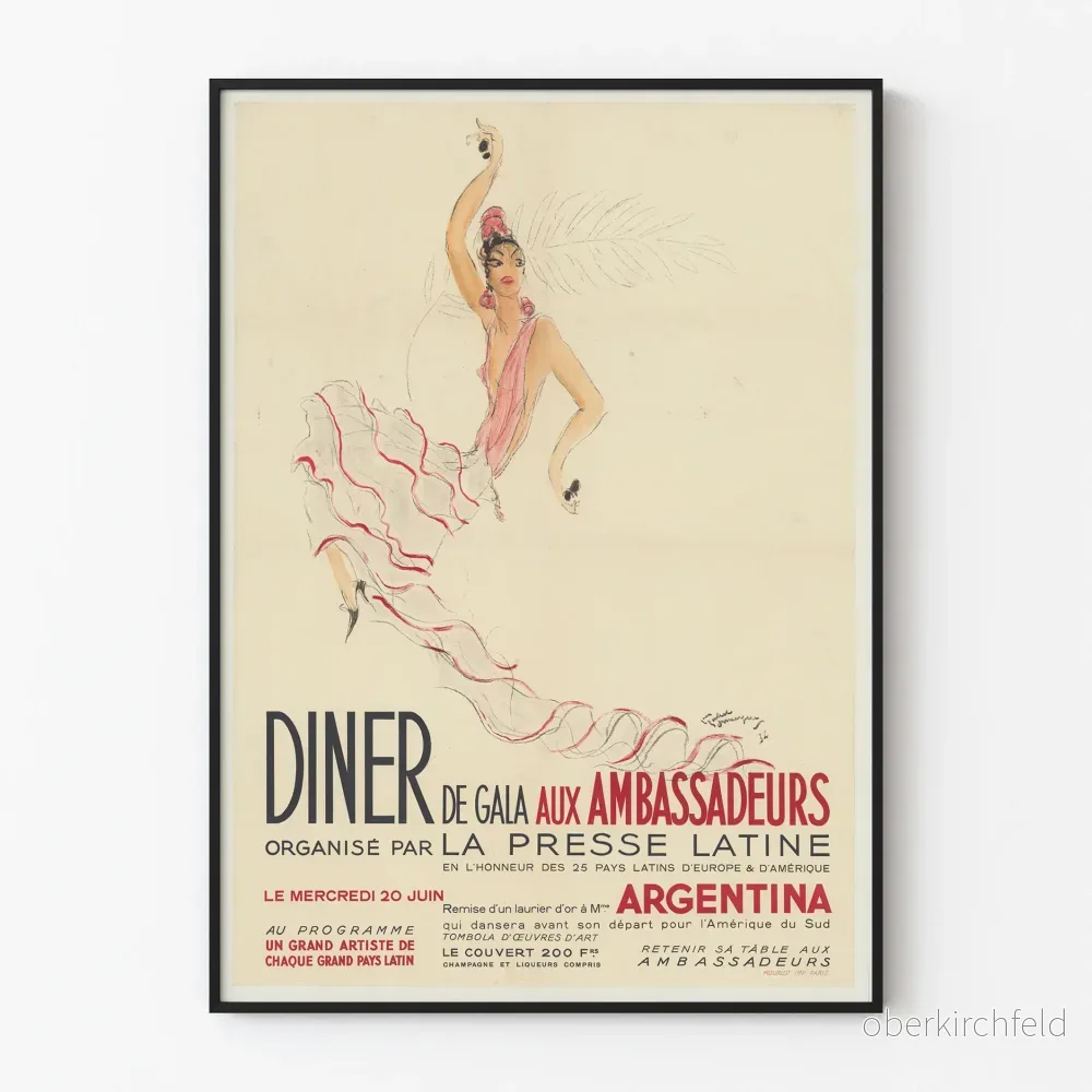 Vintageaffisch av Gala-middag på Ambassadörerna - Argentina