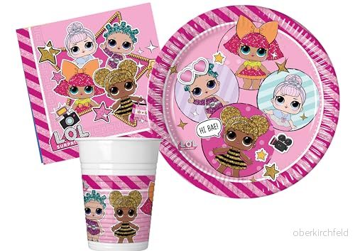 Ciao L.O.L. Surprise party kit (tallrikar, koppar, servetter), rosa, AZ066 8026196992181