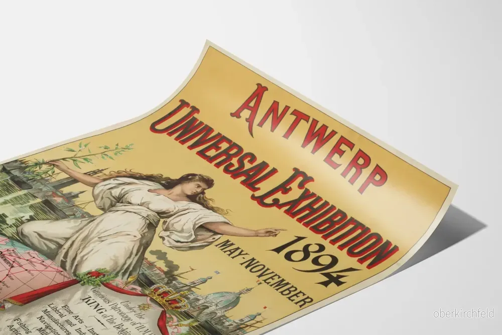 Vintageposter från Världsutställningen i Antwerpen 1894 - Bild 3