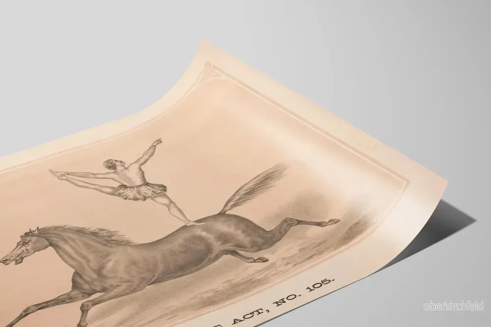 Vintageaffisch av akrobatkonstnär på häst i rörelse - Bild 2