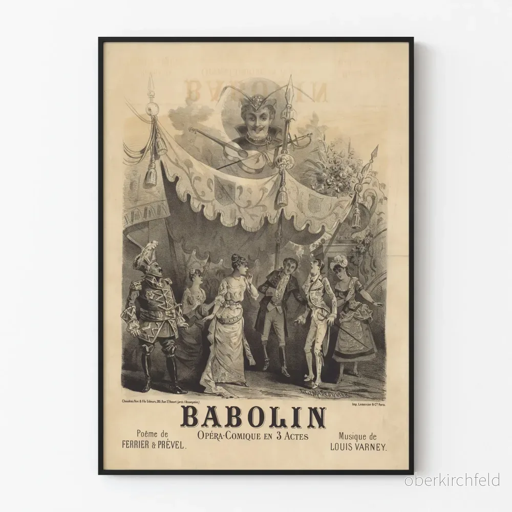 Retroposter av den komiska operan Babolin av Louis Varney
