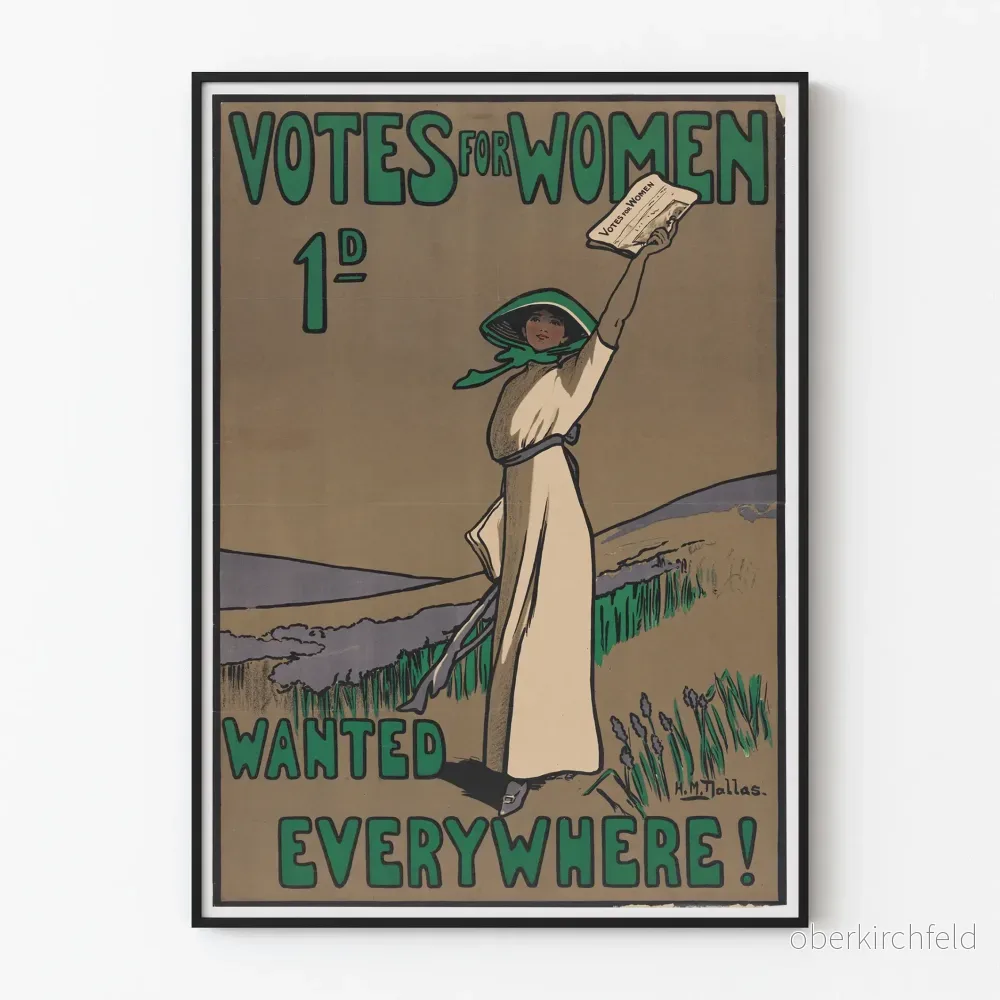 Poster Rösta för kvinnor - Vintage feministisk väggdekoration