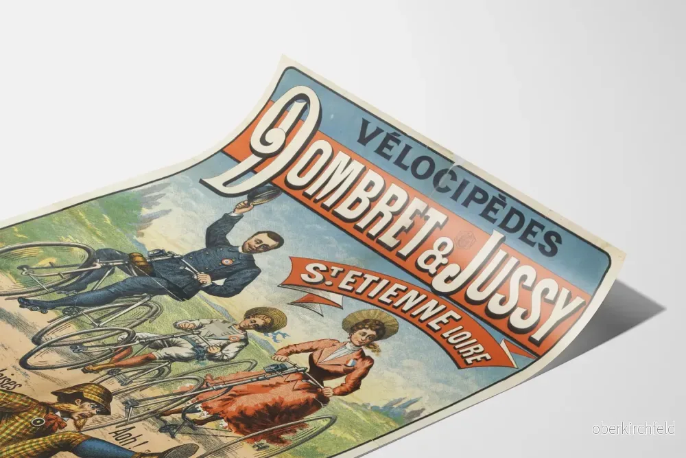 Vintageposter med cyklar Dombret & Jussy Saint-Étienne Loire - Bild 3