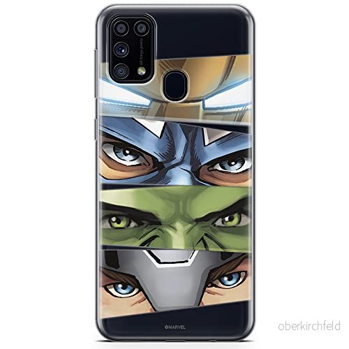 ERT GROUP mobiltelefonfodral för Samsung M31 originalt och officiellt licensierat Marvel mönster Avengers 006 optimalt anpassad till formen på mobiltelefonen, gedeeltelijk transparant 5904805481178