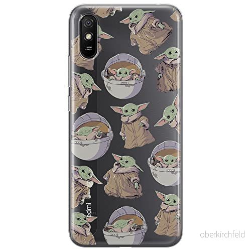 ERT GROUP mobiltelefonfodral för Xiaomi REDMI 9A originalt och officiellt licensierat Star Wars mönster Baby Yoda 028 optimalt anpassad till formen på mobiltelefonen, gedeeltelijk transparant 5904805092473