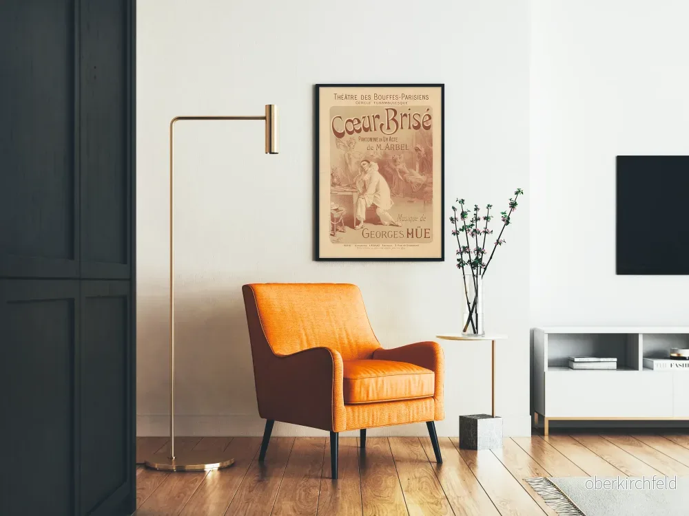 Teateraffisch Hjärtat Brustet - Vintage Väggdekoration - Bild 2