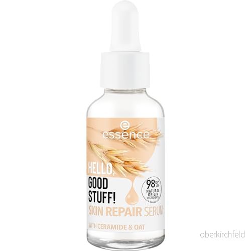 essence HELLO, GOOD STUFF! SKIN REPAIR SERUM, ansiktsserum, vit, närande, reparerande, genomskinlig, vegansk, oljefri, utan parabener, mikroplastiska partiklar, 1 pack (30 ml) 4059729447227