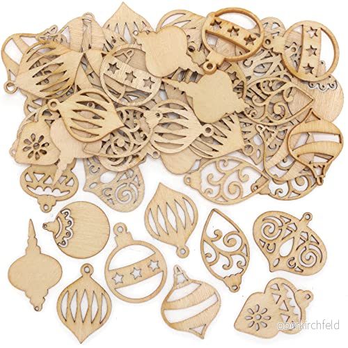 Baker Ross FE981 Julgranskula mini träformer 72 pack, utsmyckningar för hantverk, hantverksmaterial barn, perfekt barnkonst och hantverksprojekt 5051174124790