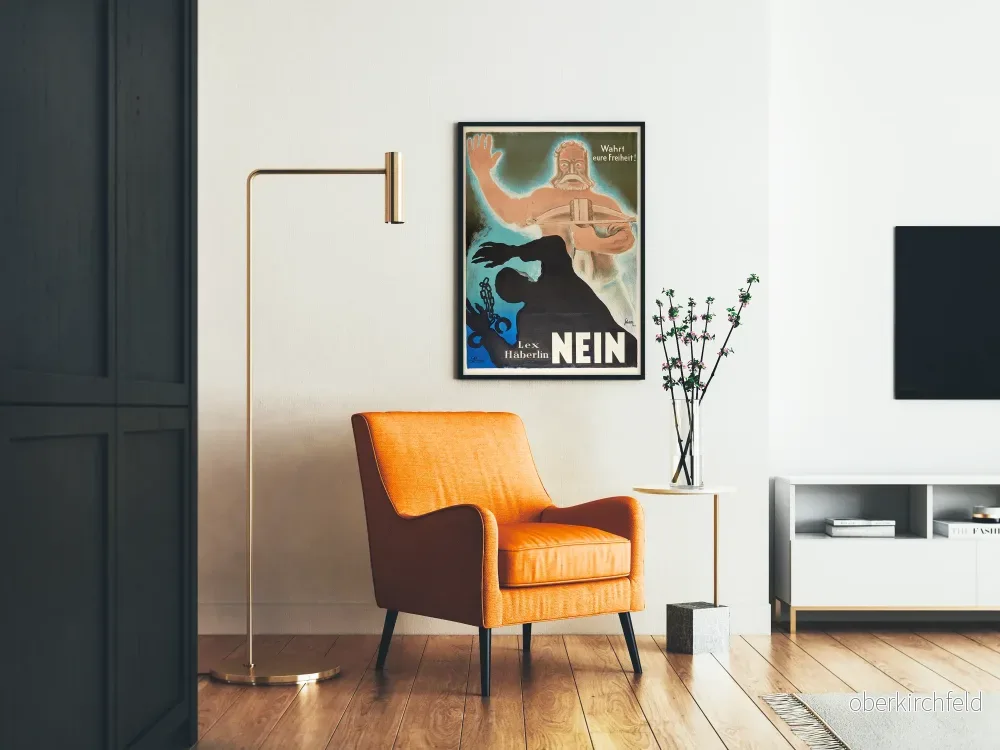 Vintage Tysk Politisk Poster Wärda er frihet Lex Häberlin Nej - Bild 2