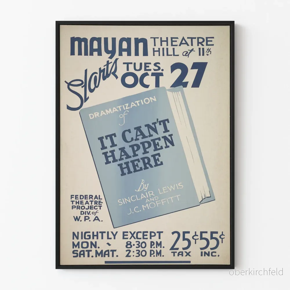 Vintage teaterposter Mayan - Det kan inte hända här