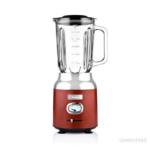 Westinghouse WKBE221RD Retro bordsmixer, 600 W, 1,5 l effekt och kapacitet, variabel hastighetskontroll, med mätglas 4895218314584
