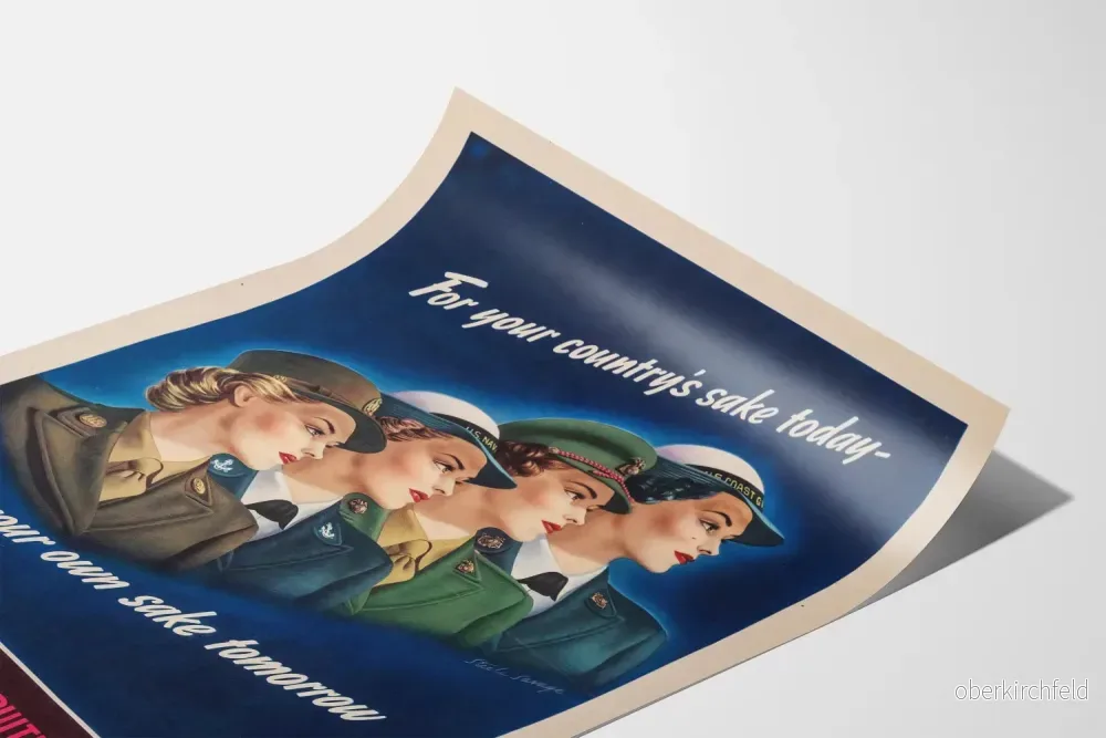 Vintage affisch för rekrytering av kvinnlig militär för väggdekoration - Bild 3