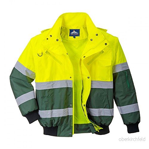 Portwest C565YGRL X Hi Vis Bomberjacka, Vanlig, Stor, Gul/Grön 5036108261338