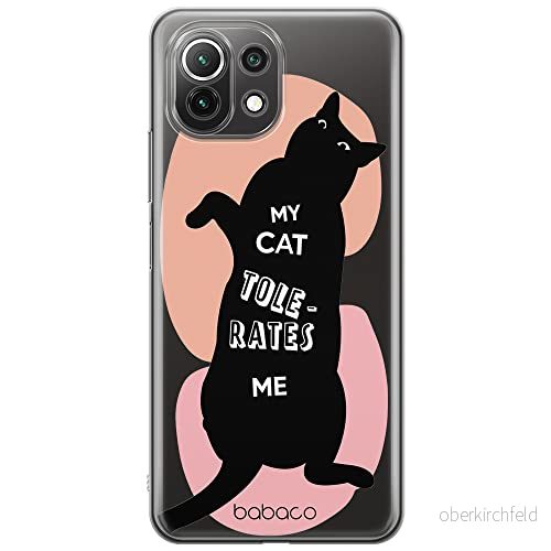 ERT GROUP mobiltelefonfodral för Xiaomi 11 LITE 4G/5G originalt och officiellt licensierat Babaco mönster Cats 003, gedeeltelijk transparant 5905131112149