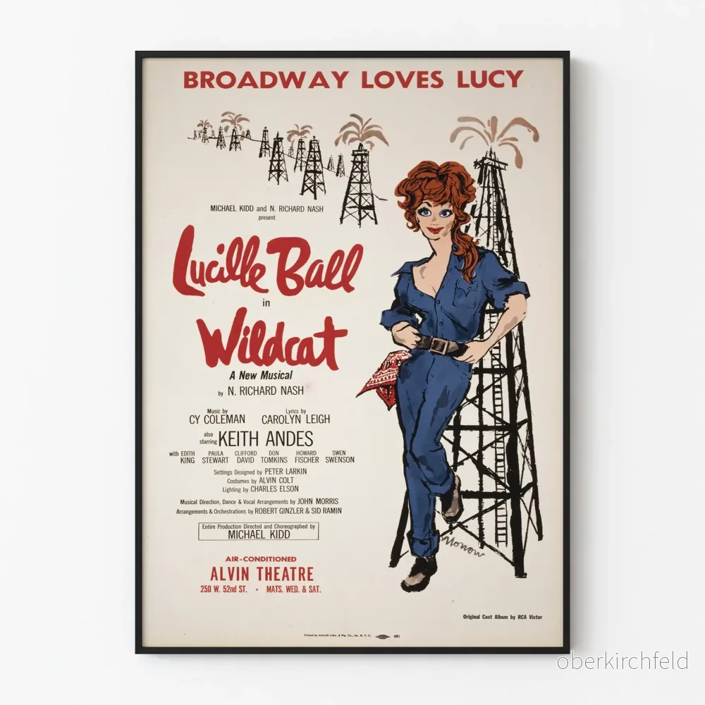 Vintage Broadway Loves Lucy - Wildcat med Lucille Ball poster