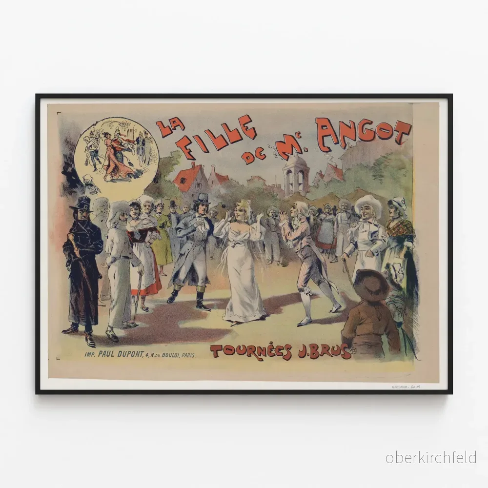 Vintageposter La Fille de Mme Angot - Väggdekoration för gammal teater