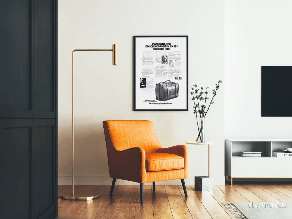 Vintageaffisch Bokveckan 1975 - Poster Väggdekoration Litteratur och Resor - Bild 2