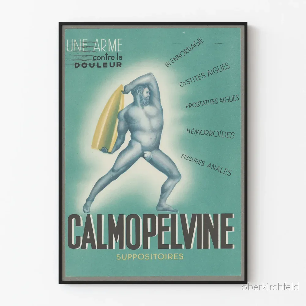 Vintageaffisch Calmopelvine - Annonsaffisch för suppositorier