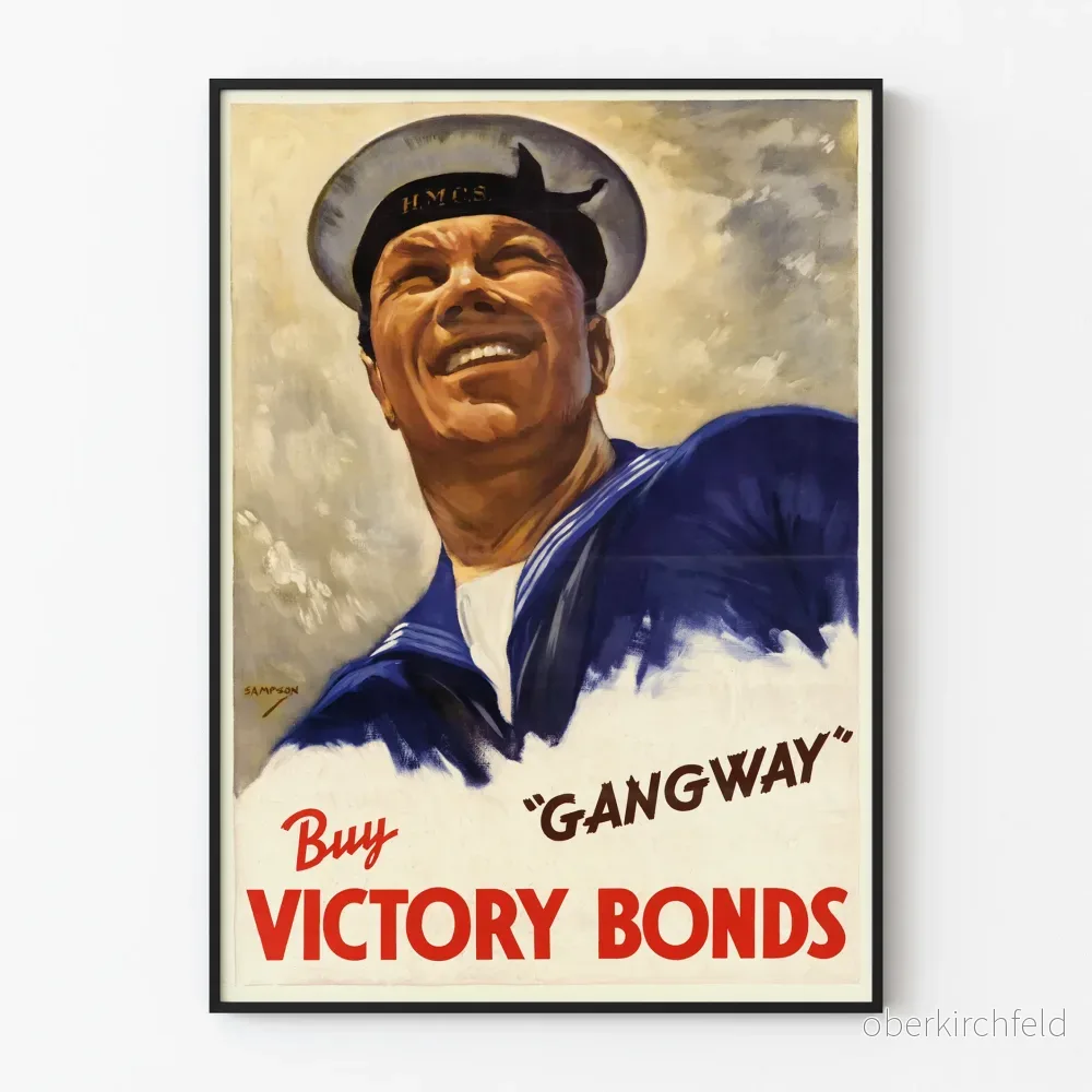 Vintage marinposter Köp segerobligationer - Patriotisk väggdekoration