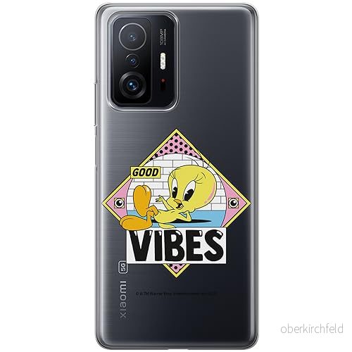 ERT GROUP mobiltelefonfodral för Xiaomi 11T 5G / PRO originalt och officiellt licensierat Looney Tunes mönster Tweety 013 anpassad till formen på mobiltelefonen, gedeeltelijk transparant 5905795095284